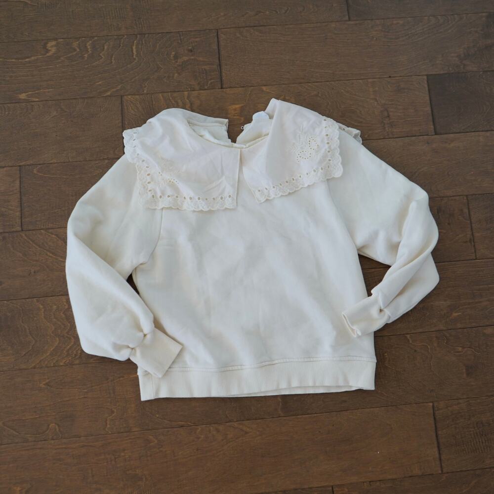 Zara Kids Girls Bib Sweatshirt Size 13-14 Ivory